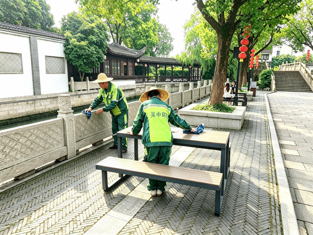 央視聚焦木瀆古鎮｜鴻灌環境匠心保潔護航千年江南古韻(圖8)